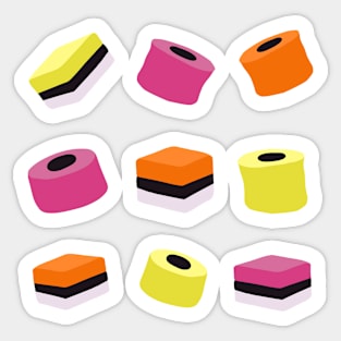 Liquorice Allsorts Sweets on White Sticker